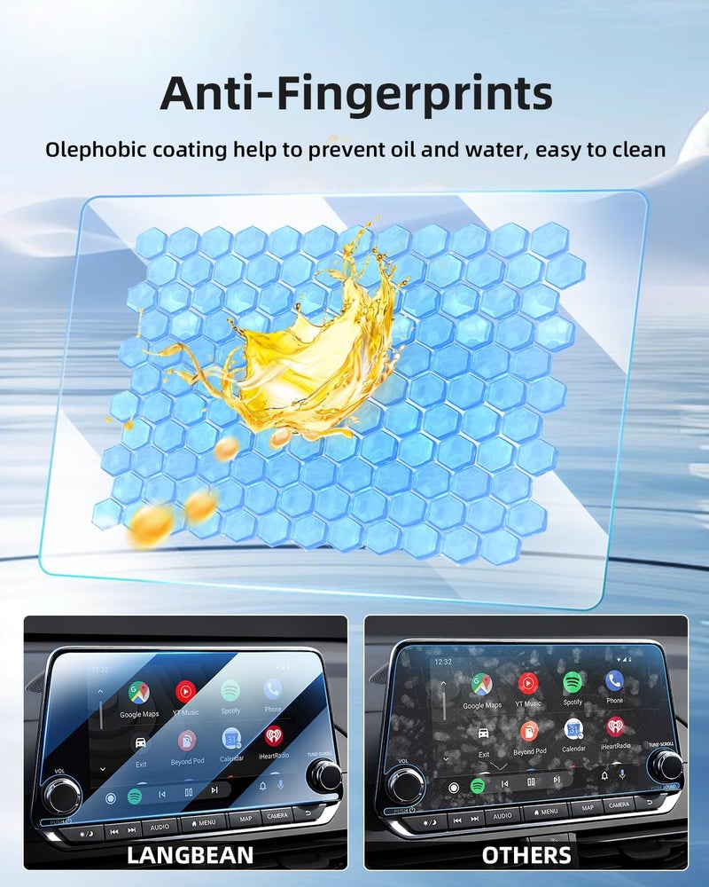 LANGBEAN Screen Protector for 2025 2024 2023 2022 2021 Nissan Sentra/Rogue/Altima 8 Inch Touchscreen, HD Clear, High Sensitivity, 9H Tempered Glass Car Navigation Screen Protector - Image 3